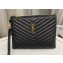 Saint Laurent cassandre matelassé a5 pouch in quilted leather 379039 Black/Gold