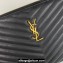 Saint Laurent cassandre matelassé a5 pouch in quilted leather 379039 Black/Gold