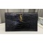 Saint Laurent uptown pouch in crocodile-embossed shiny leather 565739 Black