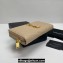 Saint Laurent Cassandre Matelassé Zip Around Wallet In Grain De Poudre Embossed Leather 358094 Beige/Gold
