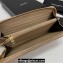 Saint Laurent Cassandre Matelassé Zip Around Wallet In Grain De Poudre Embossed Leather 358094 Beige/Gold
