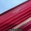 Saint Laurent Cassandre Matelassé Zip Around Wallet In Grain De Poudre Embossed Leather 358094 Red/Gold