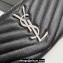 Saint Laurent Cassandre Matelassé Zip Around Wallet In Grain De Poudre Embossed Leather 358094 Black/Silver