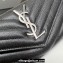 Saint Laurent Cassandre Matelassé Large Flap Wallet In Grain De Poudre Embossed Leather 372264 Black/Silver
