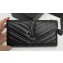 Saint Laurent Cassandre Matelassé Large Flap Wallet In Grain De Poudre Embossed Leather 372264 Black