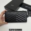 Saint Laurent Cassandre Matelassé Large Flap Wallet In Grain De Poudre Embossed Leather 372264 Black