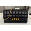 Saint Laurent le maillon chain wallet in shiny quilted lambskin 738109 Black