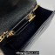 Saint Laurent Cassandre Matelassé Small Envelope Wallet with Chain In Grain De Poudre Embossed Leather 414404 Black