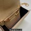 Saint Laurent Cassandre Matelassé Small Envelope Wallet with Chain In Grain De Poudre Embossed Leather 414404 Beige