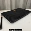 Saint Laurent cassandre matelassé document holder in quilted leather 440222 Black/Gold