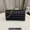 Saint Laurent le maillon chain wallet in shiny quilted lambskin 738109 Black