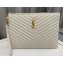 Saint Laurent cassandre matelassé tablet pouch in quilted leather 559193 White