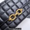 Saint Laurent le maillon chain wallet in shiny quilted lambskin 738109 Black