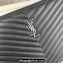 Saint Laurent cassandre matelassé tablet pouch in quilted leather 559193 Black/Silver