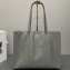 Prada Large antique nappa leather tote bag 1BG460 Gray 2023