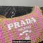 Prada Re-Edition 2005 crochet raffia shoulder bag 1BH204 Beige/Pink 2023