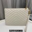 Saint Laurent cassandre matelassé a5 pouch in quilted leather 379039 White