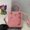 Prada Saffiano leather handbag 1BA358 Pink 2023