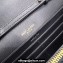 Saint Laurent le maillon chain wallet in shiny quilted lambskin 738109 Black
