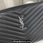 Saint Laurent cassandre matelassé a5 pouch in quilted leather 379039 Black/Silver