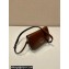 Prada Brushed leather mini-bag with shoulder strap 2VD061 Brown 2023