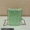 Prada Mini Cleo bag with Crystals 1BH185 Green 2023
