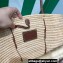 Prada Braided Straw and leather tote bag 1BG312 Beige