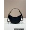Prada Arqué Re-Nylon and brushed leather shoulder bag 1BC194 Black