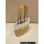 Prada Raffia tote bag 1BG454 Tan/white