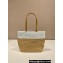 Prada Raffia tote bag 1BG454 Tan/white