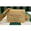 Prada Raffia-effect yarn Crochet and leather shoulder bag with flap closure 1BD335 Natural
