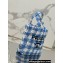 Prada Raffia-effect yarn Small crochet tote bag 1BG422 White/Blue