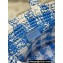 Prada Raffia-effect yarn Small crochet tote bag 1BG422 White/Blue