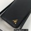 Prada Saffiano Leather Zip Wallet 2M1317 Metal lettering logo Black/Gold