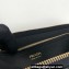 Prada Saffiano Leather Zip Wallet 2M1317 Metal lettering logo Black/Gold