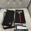 Prada Saffiano Leather Zip Wallet 2M1317 Metal lettering logo Black/Gold
