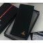 Prada Saffiano Leather bi-fold long Wallet 2M0836 Metal lettering logo Black/Gold