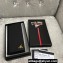 Prada Saffiano Leather bi-fold long Wallet 2M0836 Metal lettering logo Black/Gold