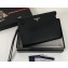 Prada Saffiano Leather Pouch Clutch Bag 2NE009 Enameled metal triangle logo Black/Silver