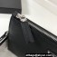 Prada Saffiano Leather Pouch Clutch Bag 2NE009 Enameled metal triangle logo Black/Silver