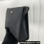 Prada Saffiano Leather Pouch Clutch Bag 2NE009 Enameled metal triangle logo Black/Silver