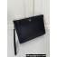 Prada Leather Pouch Clutch Bag 2NE009 metal lettering logo Black/Silver