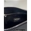 Prada Leather Pouch Clutch Bag 2NE009 metal lettering logo Black/Silver