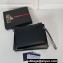 Prada Leather Pouch Clutch Bag 2NE009 Enameled metal triangle logo Black/Silver