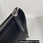 Prada Leather Pouch Clutch Bag 2NE009 Enameled metal triangle logo Black/Silver