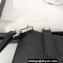 Prada Saffiano Leather Pouch Clutch Bag 2NG005 metal lettering logo Black/Silver