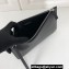 Prada Saffiano Leather Pouch Clutch Bag 2NG005 metal lettering logo Black/Silver