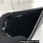Prada Saffiano Leather Pouch Clutch Bag 2NG005 metal lettering logo Black/Silver