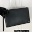 Prada Saffiano Leather Pouch Clutch Bag 2NG005 metal lettering logo Black/Silver