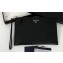 Prada Saffiano Leather Pouch Clutch Bag 2NG005 Enameled metal triangle logo Black/Silver